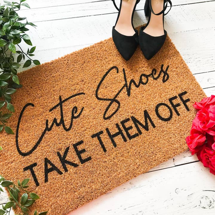 Cute Shoes Take Them Off Doormat for wholesale by CraftsCornerCa