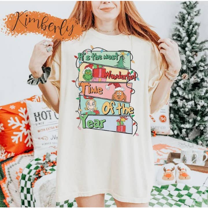 Black It's The Most Wonderful Time Of The Year Xmas Shirt, Sweet C for wholesale on Faire