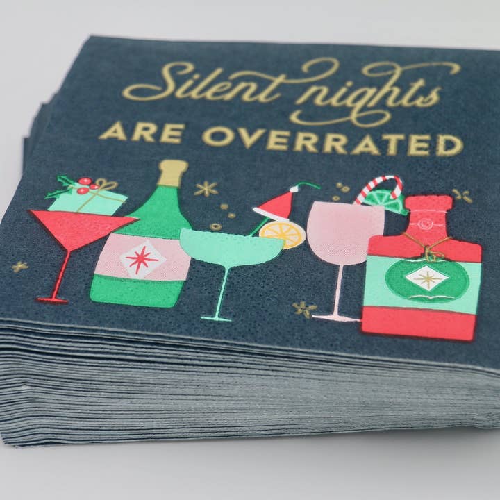 soiree-sisters - Wholesale Disposable Napkin - Funny Christmas Napkins | Silent Nights Are Overrated - 20ct1