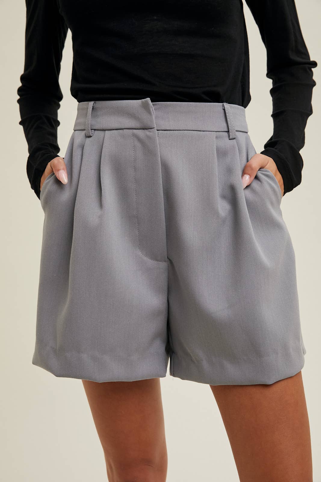 Wishlist Apparel - Wholesale Shorts - Women's - TWILL PLEATED SHORTS / WL24-9178