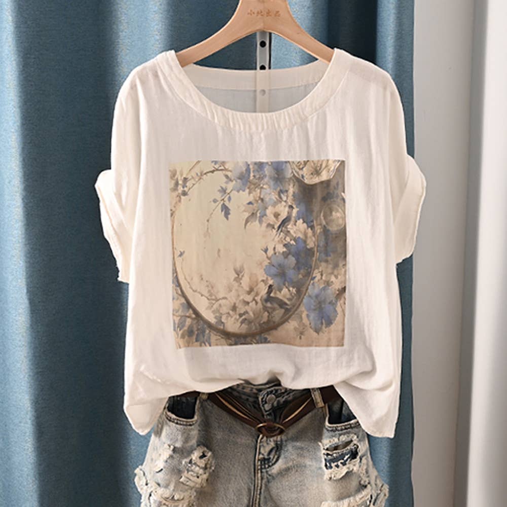 Whisper Mint – wholesale Screen printed t-shirt – Women′s – round neck  printed double cotton yarn short-sleeved T-shirt1