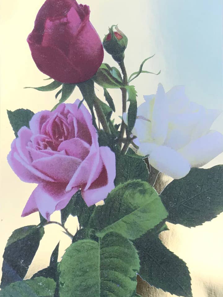 A4 RÖDA ROSOR GULDFOLIE TRYCK för wholesale av Dandy Star