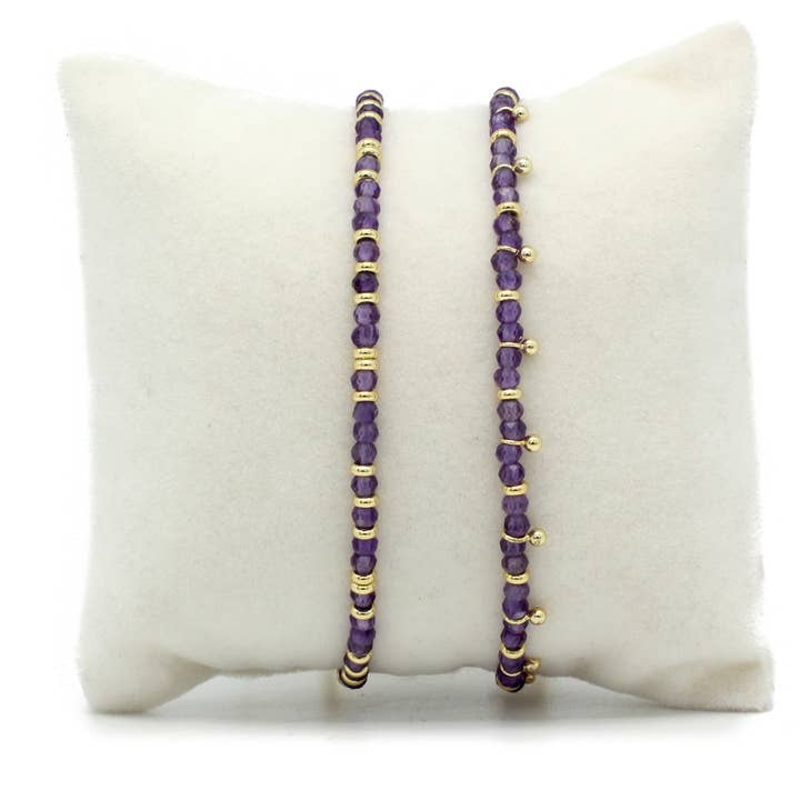 Serenity Amethyst Bracelet Stack for wholesale by Boho Betty