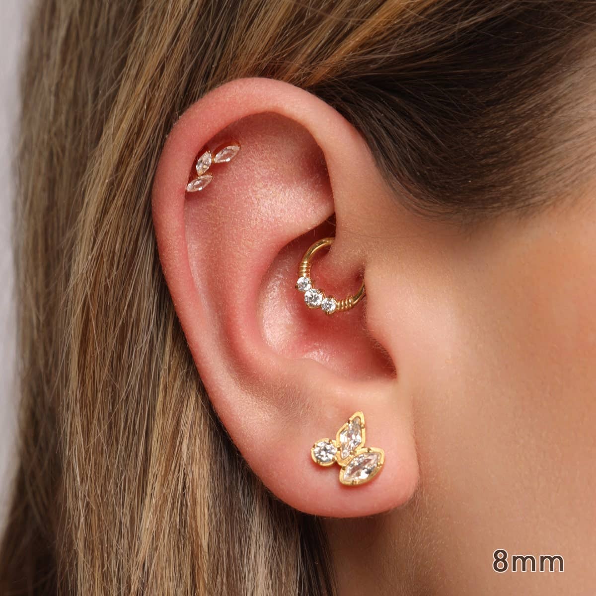Schmuckgroßhandel - Vente Boucles d'oreille uniques - Bianca Clicker Piercing | Acier chirurgical1