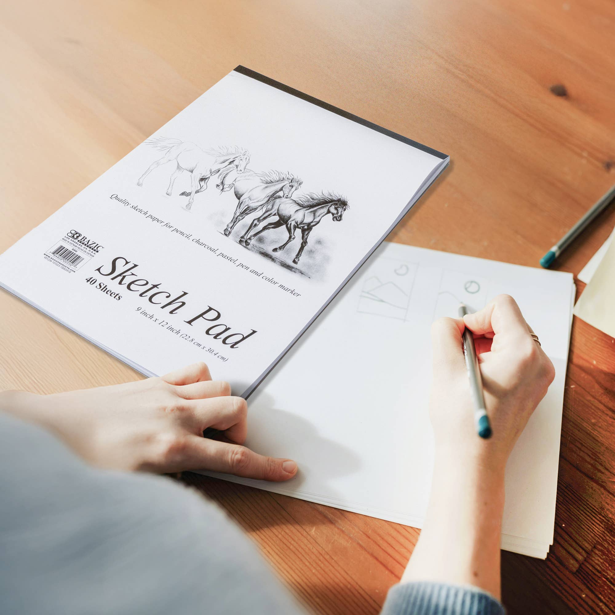 BAZIC Products - Wholesale Sketchbook/Sketchpad - Sketch Pad 9"X 12"(40 Ct.)4