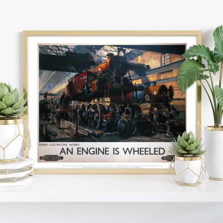 Derby Locomotive Works - An Engine Is Wheeled - Art Print for wholesale by Star Editions