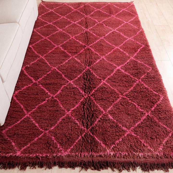 Moroccan Woven Treasures – wholesale Area rug – Moroccan Rug, Wine Red Shag Rug, Berber Large area rug 4