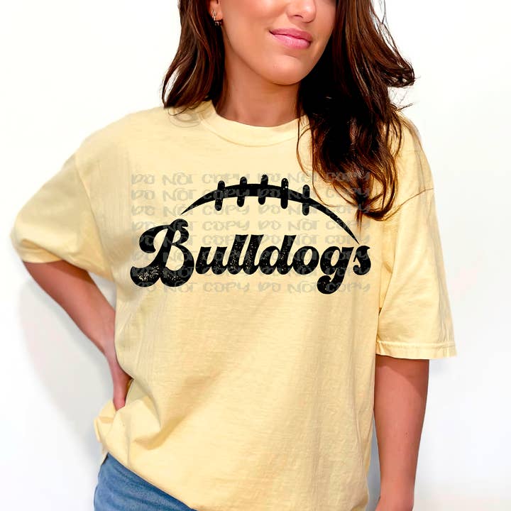 Bulldogs Football Mascot DTF Transfer for wholesale by K and M Designs