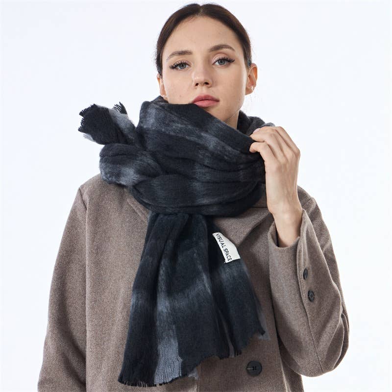 Sweetkama - Wholesale Scarf - Women's - Unisex Color Block Plaid Everyday Scarf SKAS42008