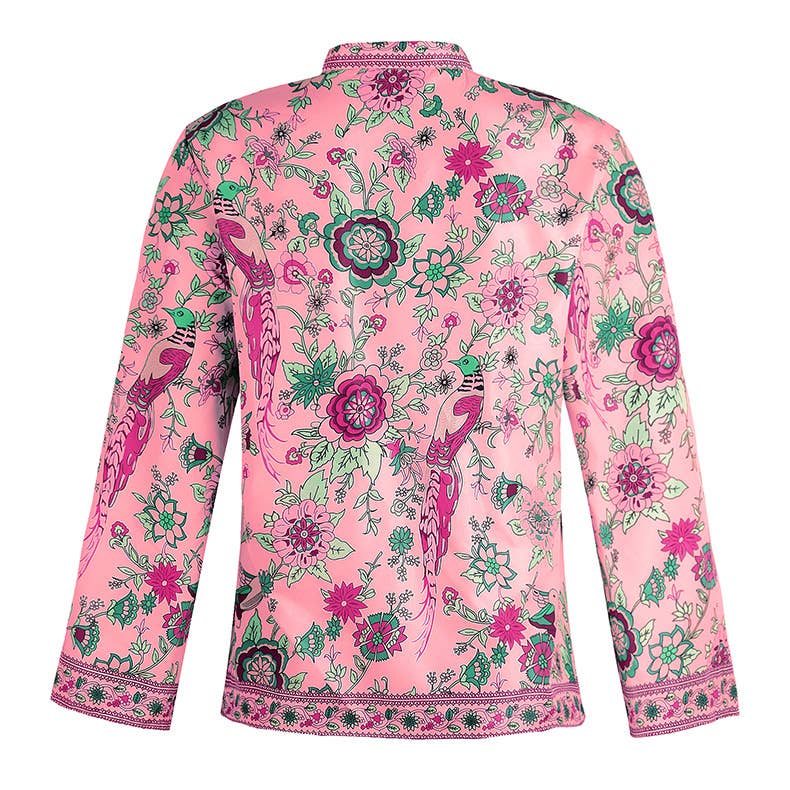 Rosa Clothing - Vente Chemisier – femme - Blouse ample à manches longues à imprimé bohème15