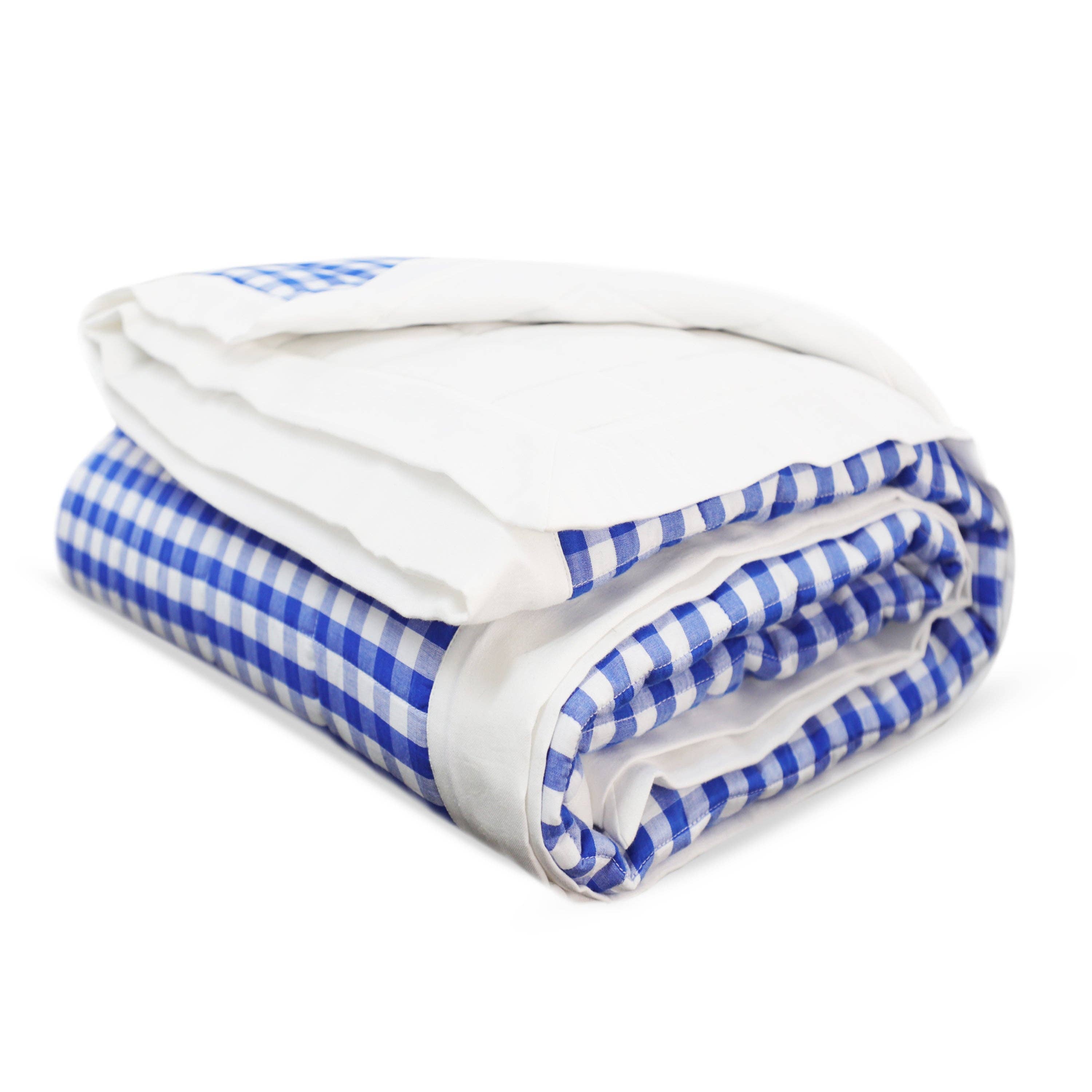 Amore Beauté - Wholesale Quilt - Blauw geruit katoenen quilt en kussenslopen3