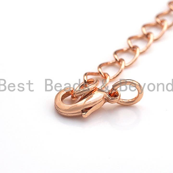 BestBeads&Beyond - Wholesale Clasp - 5pc Plain Lobster Clasps with extention Chain, sku#A984