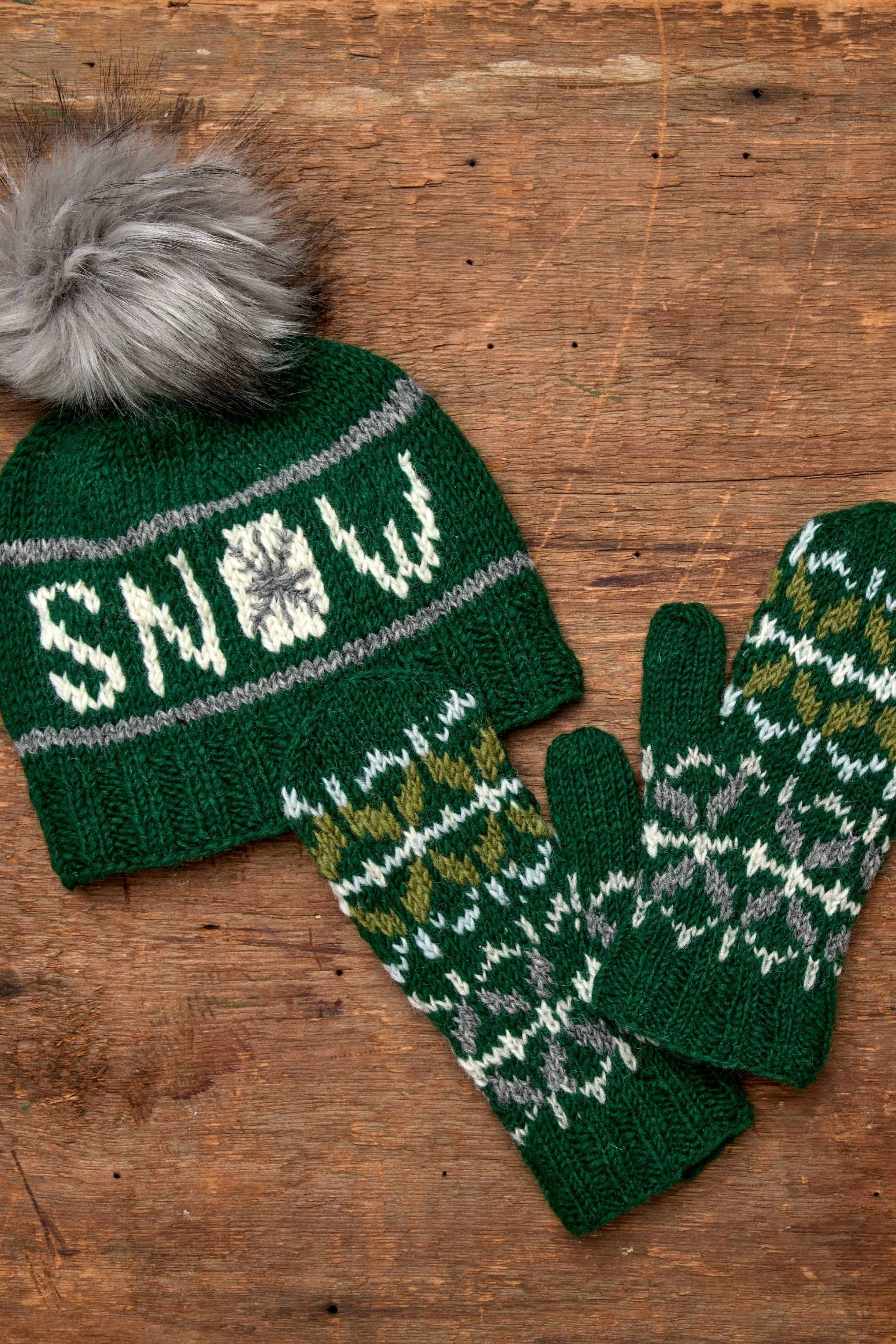By Many Hands - Wholesale Mittens - Women's - Freya Evergreen Knit Mittens2
