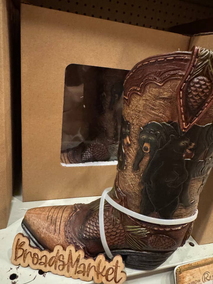 RA7571 Black Bear Acorn Boot Vase for wholesale by Broads Market