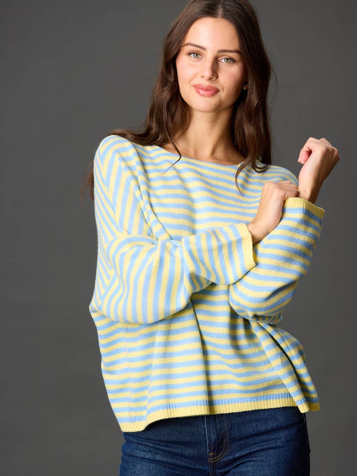 Before You Collection - Wholesale Knit Sweater - Women's - Striped T-Body Sweater35