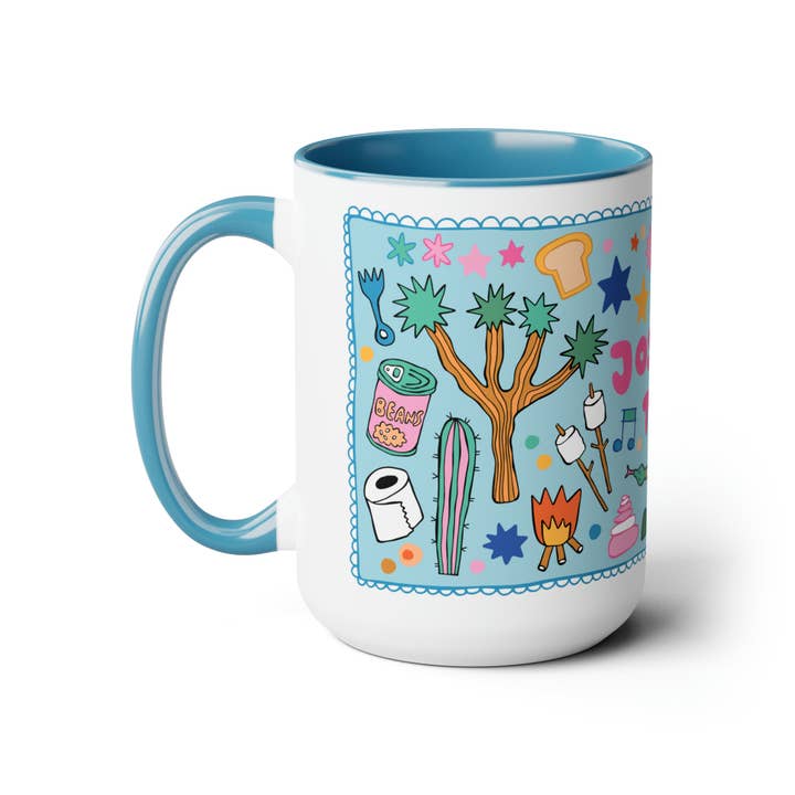 LOLALA - Your California Happiness Market 💛 - Wholesale Coffee Mug - Joshua Tree - *BIG* Coffee Mug (15oz, blue)