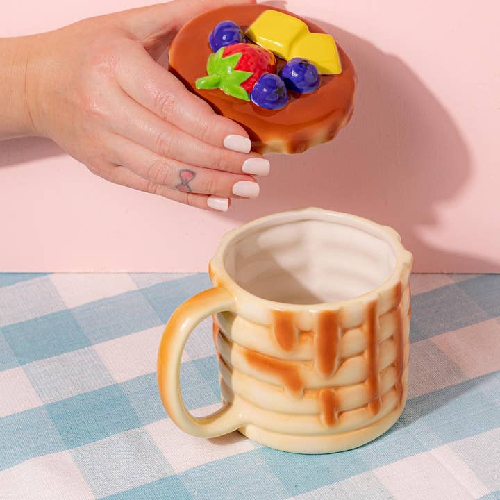 Canna Style - Wholesale Coffee mug - PANCAKE MUG with LID1