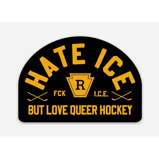 AR-T's - Wholesale Sticker - I Hate ICE but Love QUEER Hockey Sticker