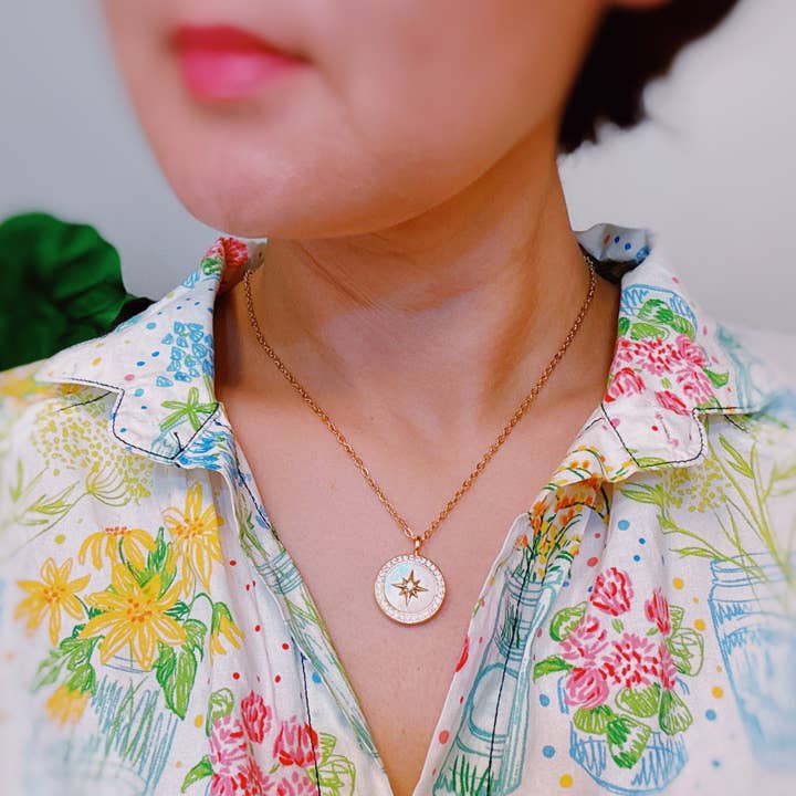 Ellison+Young - Wholesale Pendant/Charm Necklace - Shine Compass Open Locket Pendant Necklace