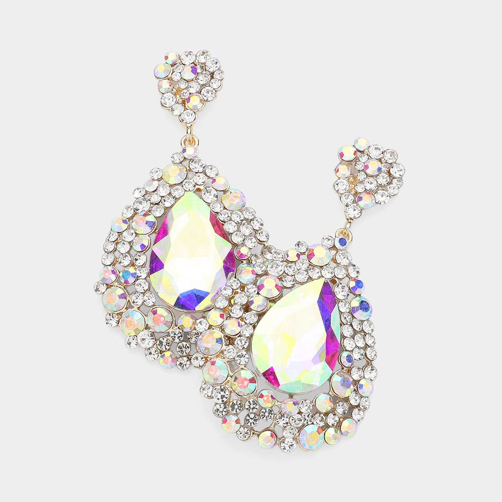 Sensibling Corp. - Wholesale Dangle Earrings - Teardrop Rhinestone Embellished Dangle Evening Earrings27
