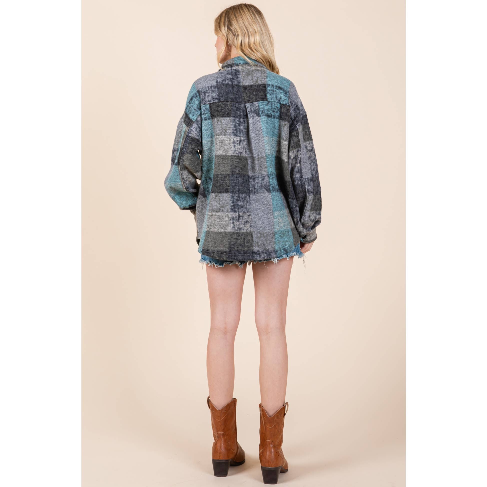 Mapcie - Wholesale Jacket - Women's - MULTI PLAID SHACKET WITH POCKETS17