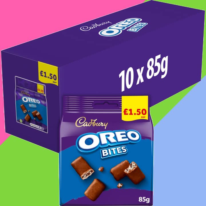 Gaffney's Sweets & Treats Wholesale - Wholesale Chocolate Covered Sweets - Cadbury Oreo Bites Chocolate Bag 10x85g £1.50 PMP