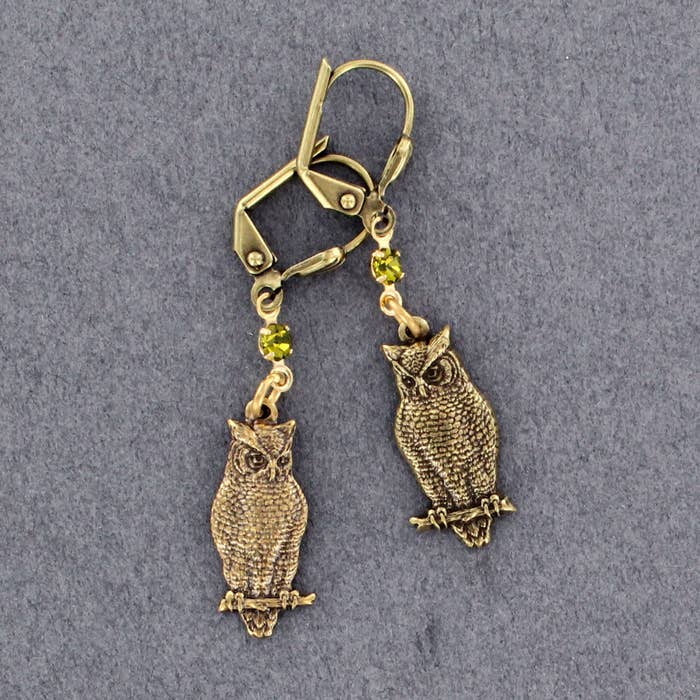 Boucle d'oreille en forme de hibou 1491-STM pour la vente par Sadie Green's Jewelry