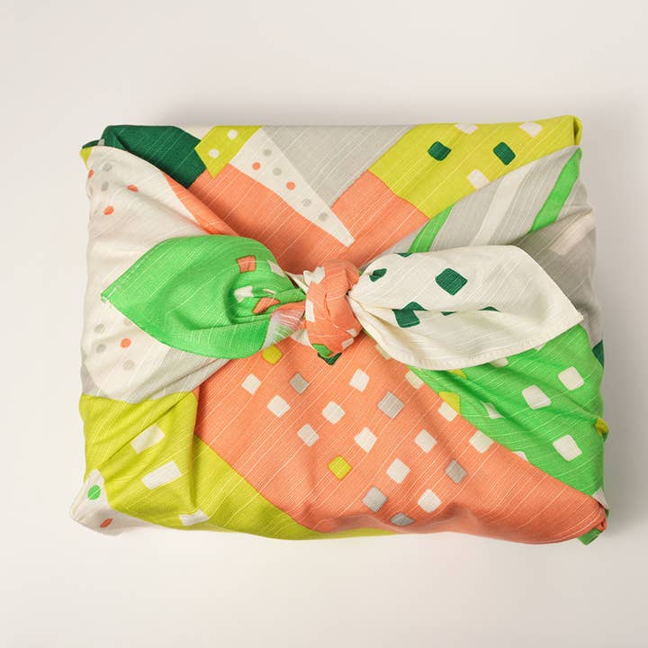 Stoffen cadeauverpakking/Furoshiki/Japans/70cm×70cm Stadslichten Groen voor wholesale door KASHIKO