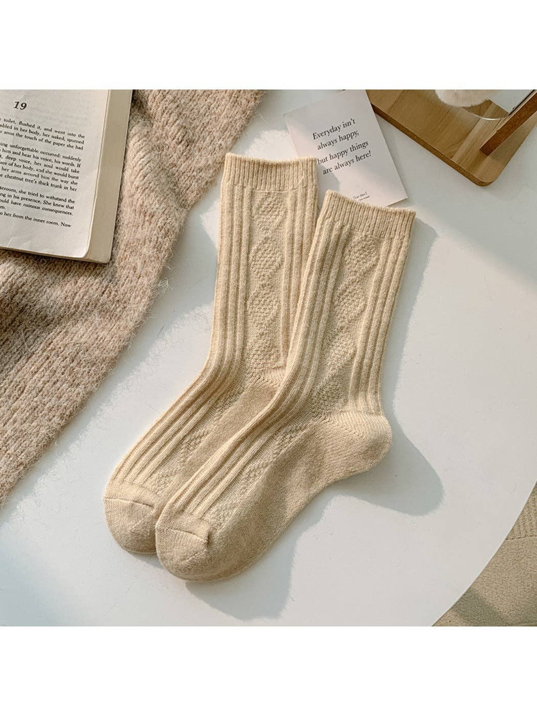 Funkyrel® Atzbranding Limited – wholesale Socks – Women's – Rufia - Solid Color Mid-Calf Socks2