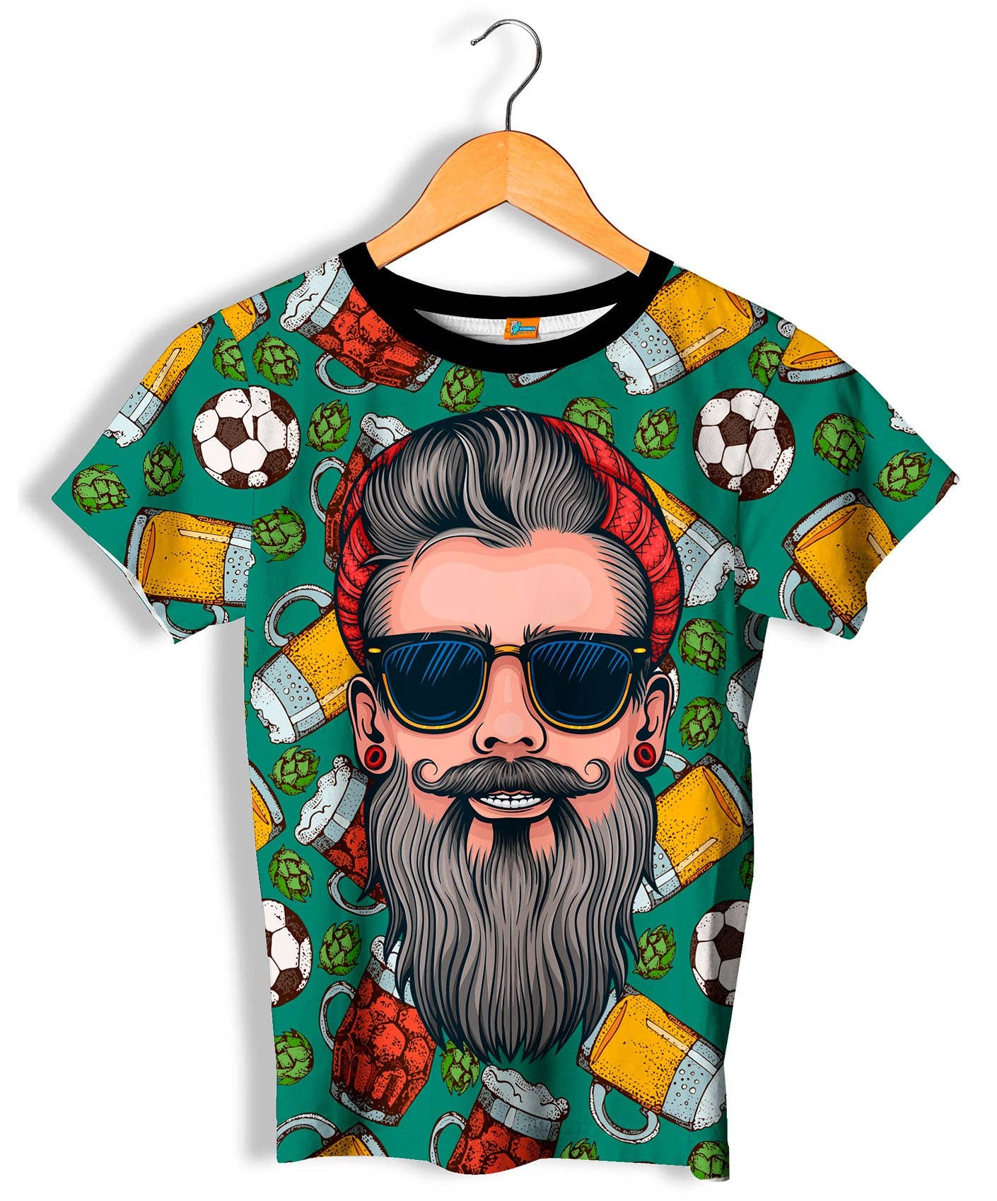 Fishikii - Wholesale Screen Printed T-Shirt - Unisex - Fishikii Hipster Unisex Football T-Shirt | CAM.268