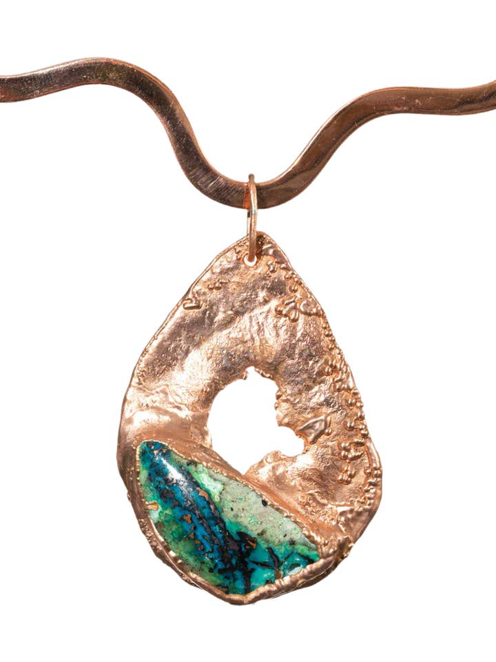 Koppar Chrysocolla Statement Halsband för wholesale av Silver Coast Designs