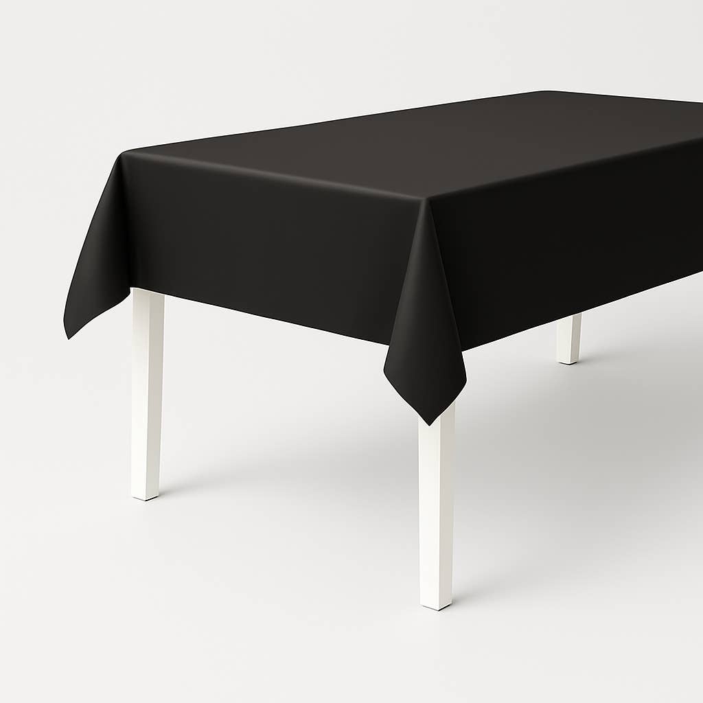 Angels Craft - Wholesale Disposable Table Cover/Runner - Rectangle Black Table Cover, 54x108in
