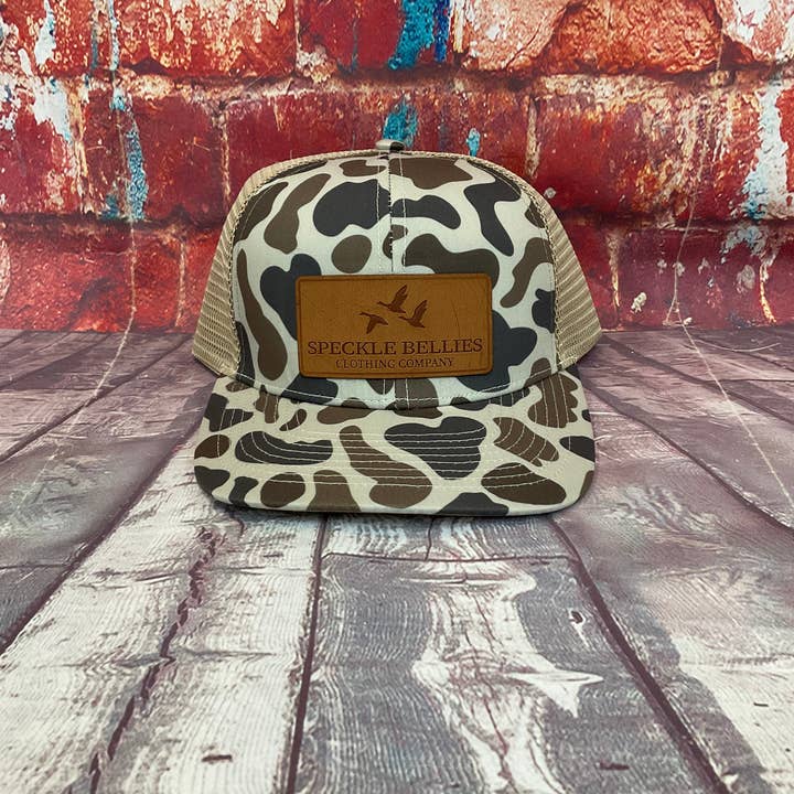 Speckle Bellies Clothing Company - Wholesale Trucker Hat - Unisex - SBCC 3 Geese Leather Patches