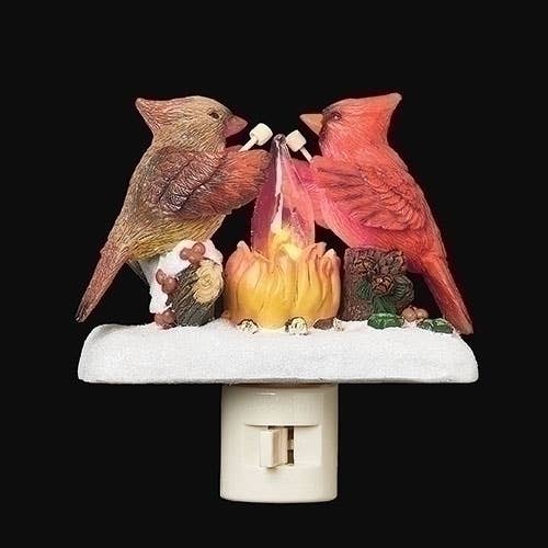 Cardinal Campfire Plug in Nightlight w/Flickering Flame for wholesale by Roman