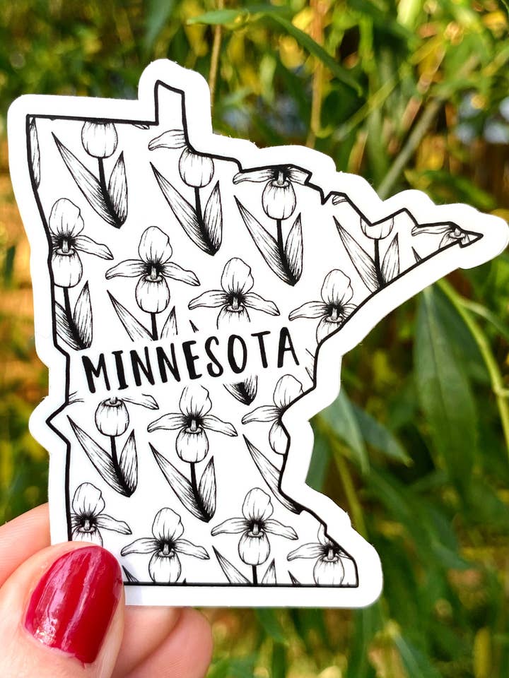 Minnesota State Flower Sticker - 3" x 3" for wholesale by kk botanicals