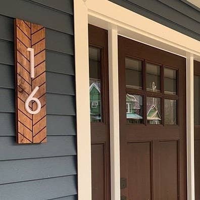 Vertical Address Sign, Modern Address Plaque, Large House Numbers, Address Number Sign for Outside, Personalized Address Sign for Home for wholesale by Liberty Trade Corp