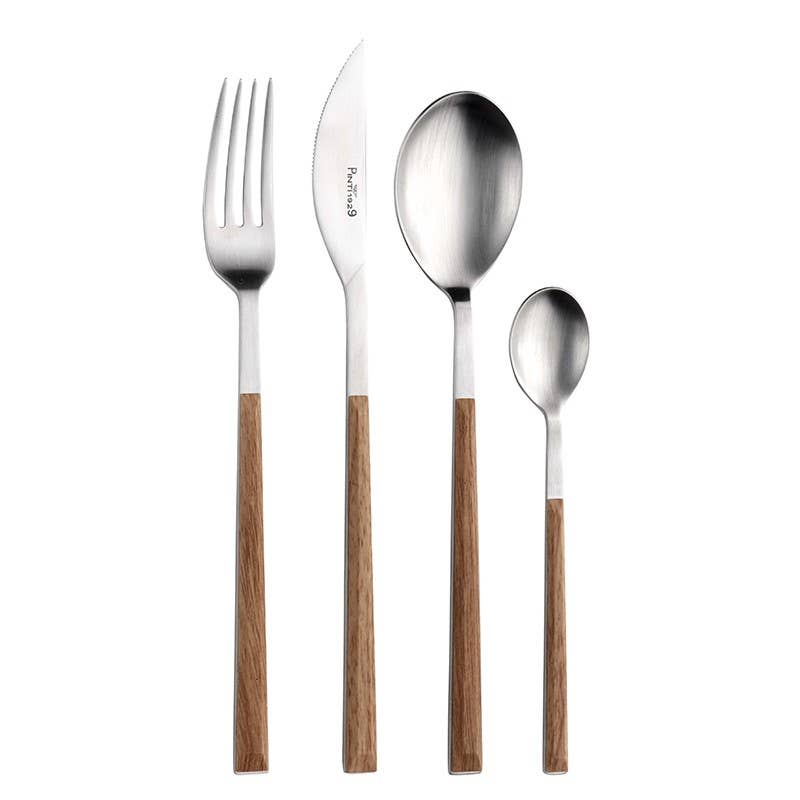 Pintinox - Wholesale Assorted Cutlery Set - Sushi Satin satin stainless steel cutlery with teak handle0