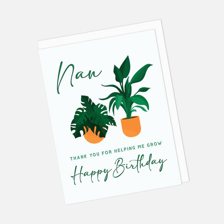 Plantes pour Nan – Carte de vœux recyclée pour la vente par Coffee & Jam Studios