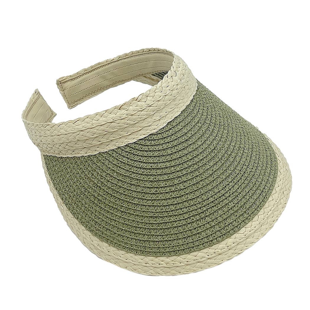 Fashion City - Wholesale Visor - Women's - Colored Straw Sun Visor Sun Hat9