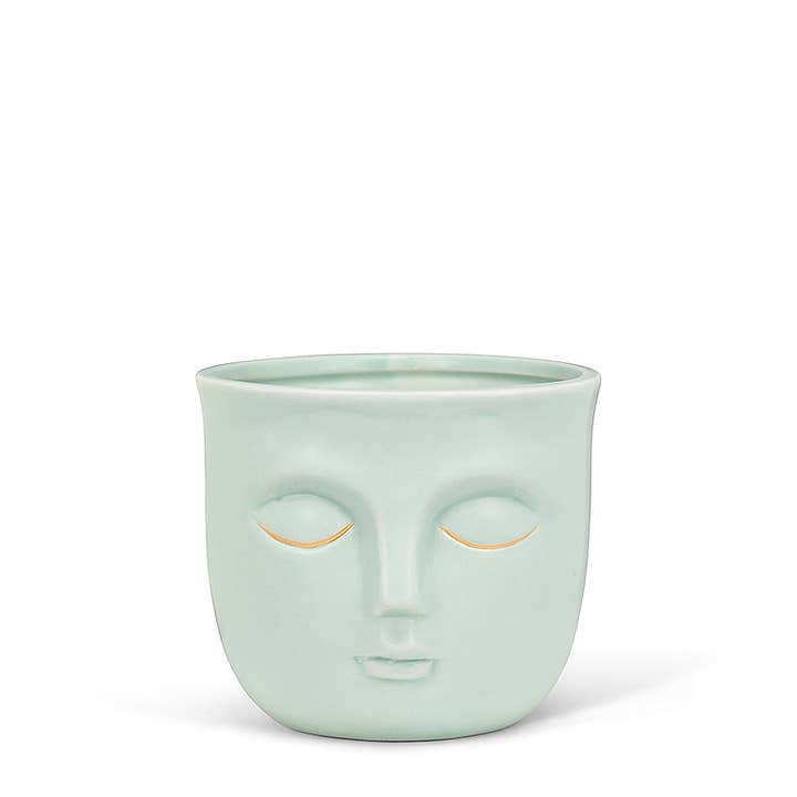 Abbott - Wholesale Plant Pot - Small Sleeping Face Planter-Mint-3.5"H