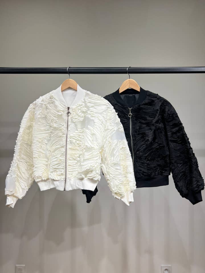 L'Emotion - Wholesale Jacket - Women's - Crinkled Textured Organza Jacket Sewn 100% Polyester1