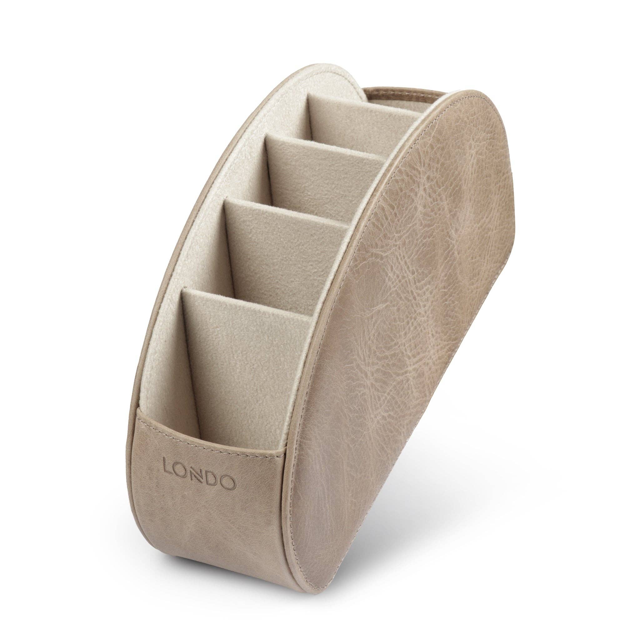 Londo - Wholesale Desk Organizer - Londo Remote Control Holder with 5 Pockets, Store DVD, Blu-Ray, TV, Roku or Apple TV Remotes, Italian Top Grain Leather with Suede Lining16