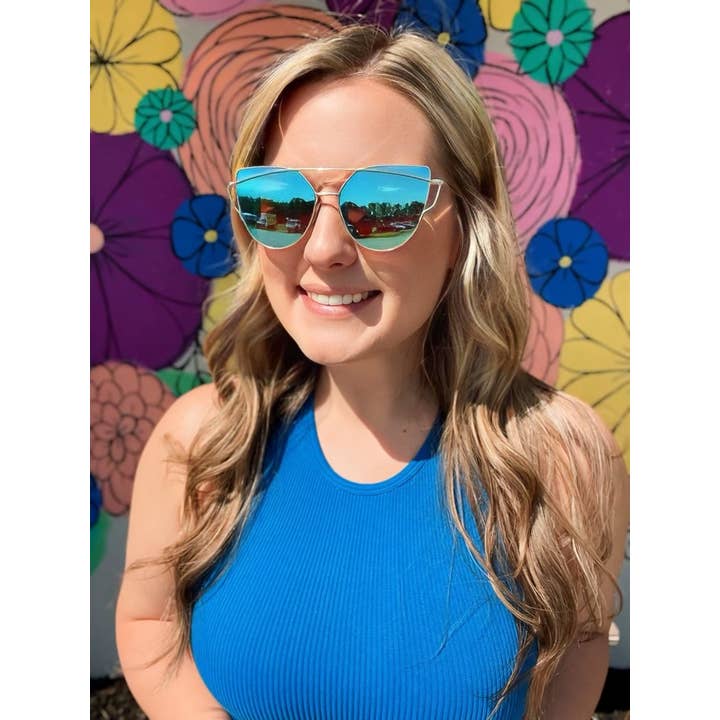 Briano Wholesale – wholesale Sunglasses – Women's – Mirrored Metal Sunnies3