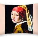 Throw Pillow Girl Red Bandana for wholesale by Eugenio Quijano