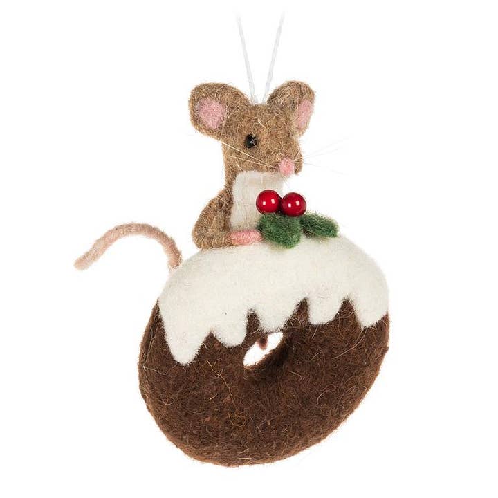 Mouse on Donut Ornament-5"H for wholesale by Abbott