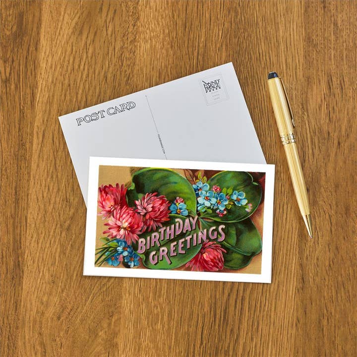 Found Image Press – Großhandel Postkarten – Postkarte HB-22 Geburtstagsgrüße, Blumen1