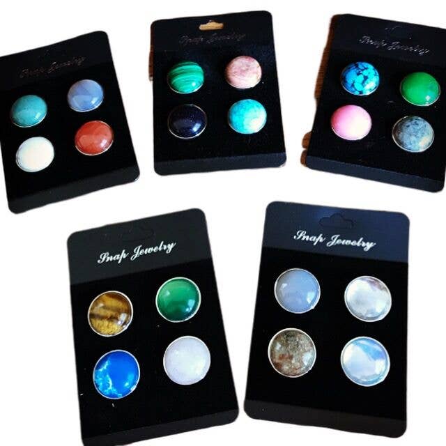 Gemstone Snaps for Snap Jewelry - Assorted 4 pack for wholesale by Say It in A Snap Jewelry