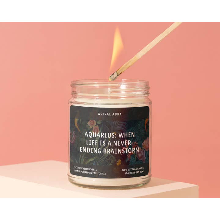 Astral Aura - Venta al por mayor Velas en tarros - Acuario: Cuando la vida es una lluvia de ideas sin fin