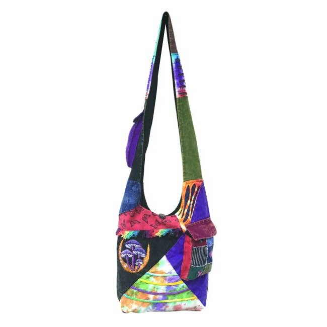 Prasad Gifts – wholesale Shoulder bag – women's – Half Moon and Mushroom Patchwork Cotton Hobo Bag