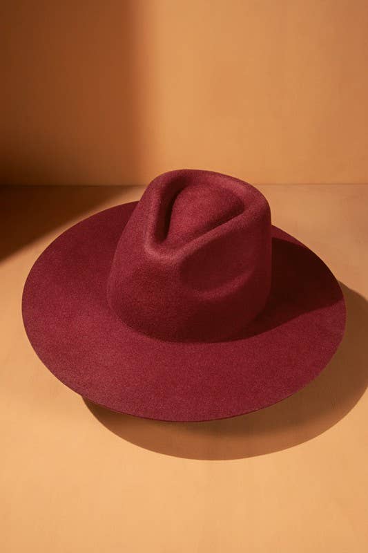 Urbanista – Großhandel Fedora-Hut – Damen – 100 % australischer Woll-Panama-Hut mit Tropfen-Krone und steifer Krempe – Ruggine28